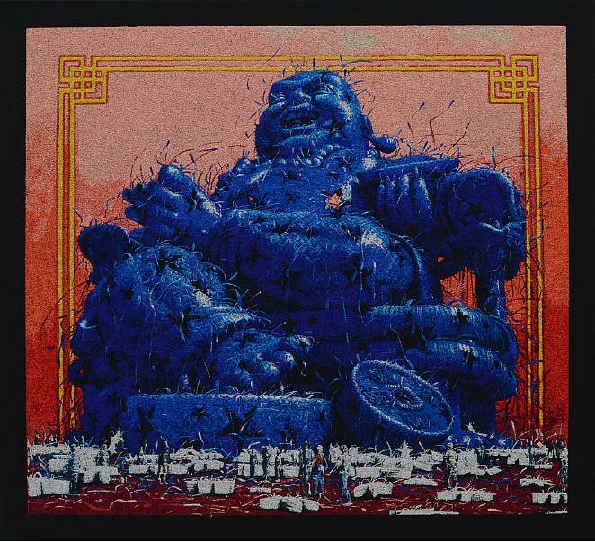 Alexi Torres, Blue Buddha, 2021
Thread on Canvas, 28 1/2 x 31 in.