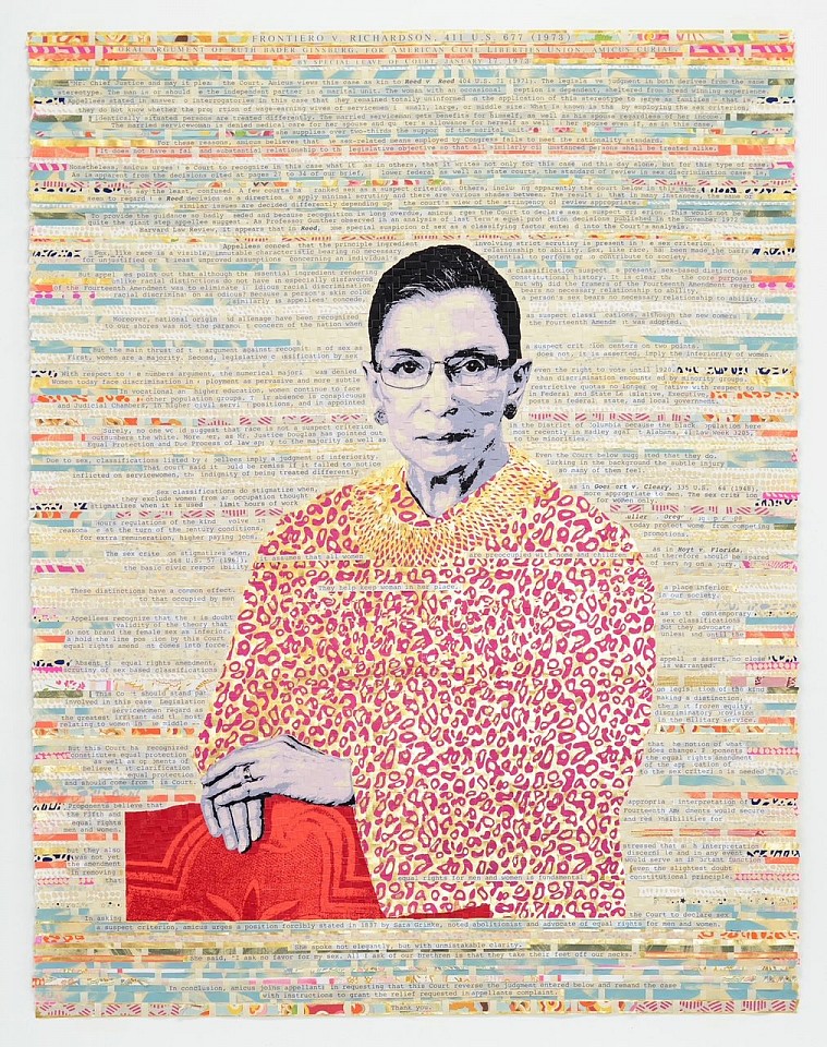 Julie Miller, All I Ask Of Our Brethren, 2022
Original Woven Screenprint, with Gold Leaf, and Cut Fabric, 78 x 62 in.