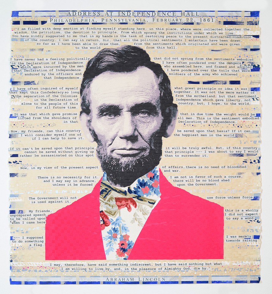 Julie Miller, Independence, 2024
Original Woven Screenprint with Cut Fabric, 40 x 37 in.