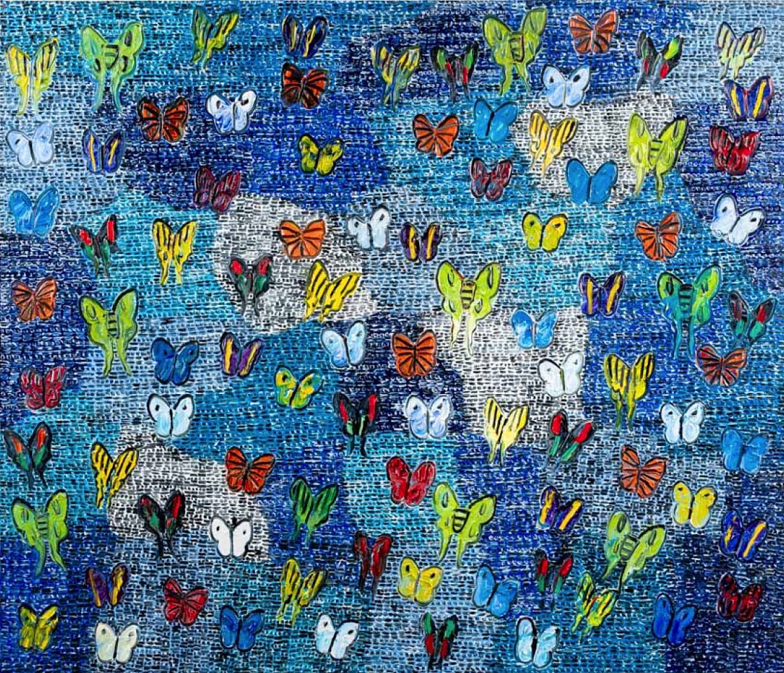 Hunt Slonem, Guardians & Butterflies in Blue, 2023
Oil on Canvas, 72 x 84 in.