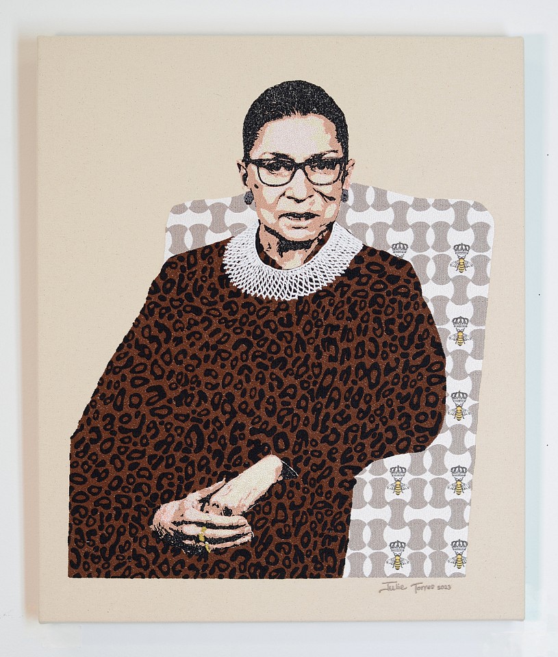 Julie Miller, Notorious Series: Espinoza, 2024
Embroidery, 24 x 20 in.