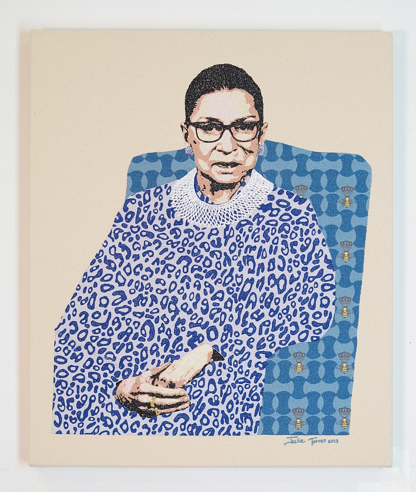 Julie Miller, Notorious Series: Ledbetter, 2024
Embroidery, 24 x 20 in.