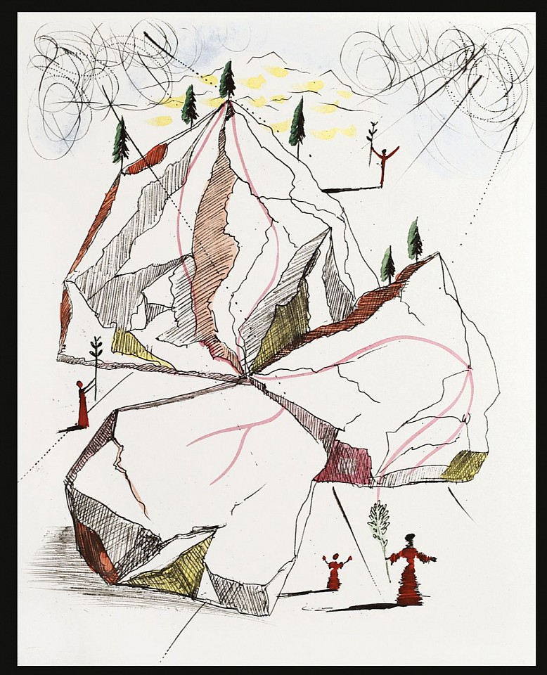 Salvador Dali, Mao Tse-Toung Mountain Of Peace Suite, 1967
Hand Colored Copper Etching on Japon, 15 x 11 in.