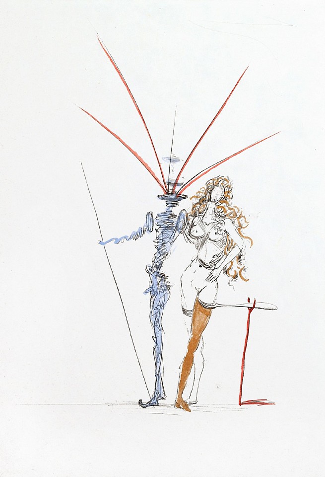 Salvador Dali, Apollinaire Suite: Frontispiece, 1967
Hand Colored Copper Etching on Japon, 15 x 11 in.