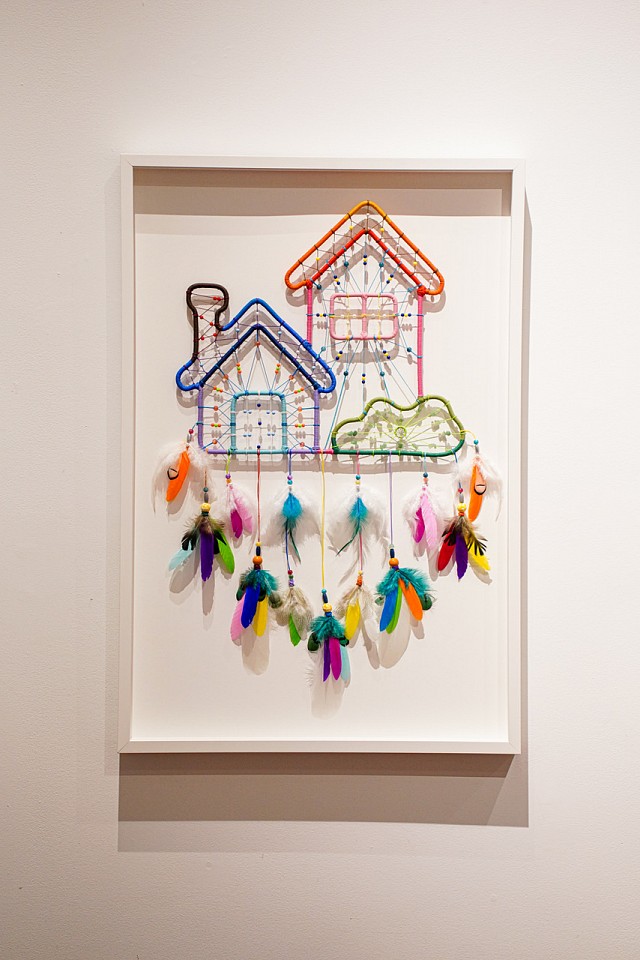 Alexi Torres, Dream Home, 2024
Aluminum, Leather, Cording, Beads, and Feathers, 37 x 24 in.