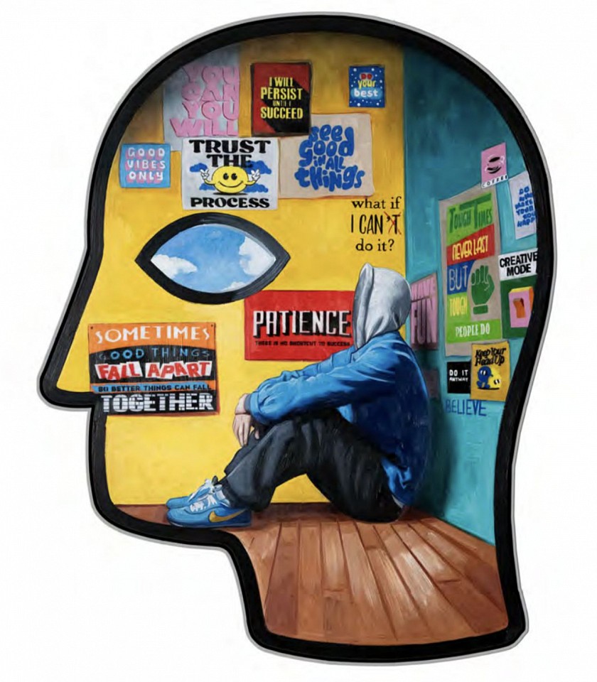 Hijack, Mind Is A Prison, 2024
Acrylic, Oil, and Spray Paint on Woodcut, 52 x 41 in.