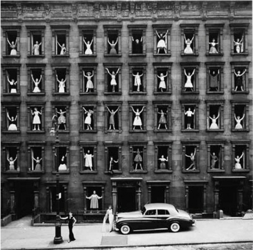 Ormond Gigli, Girls In The Windows, 1960
Unique Black and White Silver Gelatin Print, 21 x 21 in.