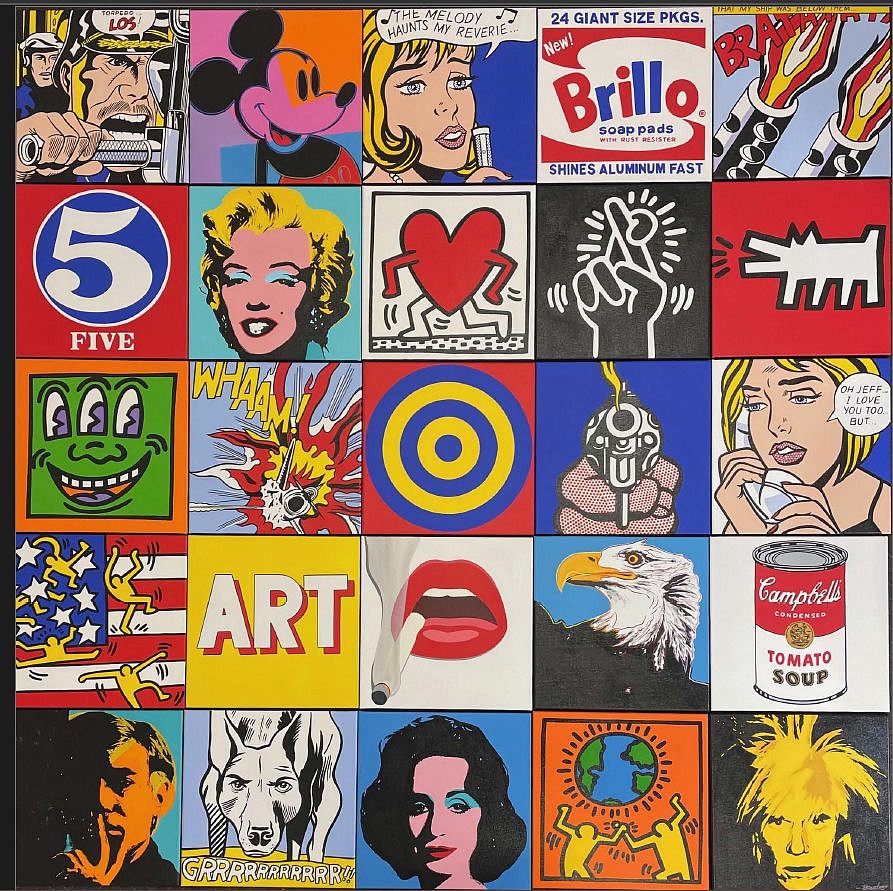 Guy Boudro, Mosaic: Master of Pop Art, "Yellow Andy", 2024
Acrylic on Canvas, 63 1/2 x 63 1/2 in.