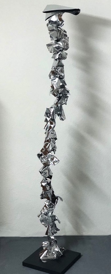 Daniele Sigalot, A Good Idea on Top of 31 Bad Ones, 2018
High Polished Aluminum Sculpture, 69 1/2 x 12 x 12 in.