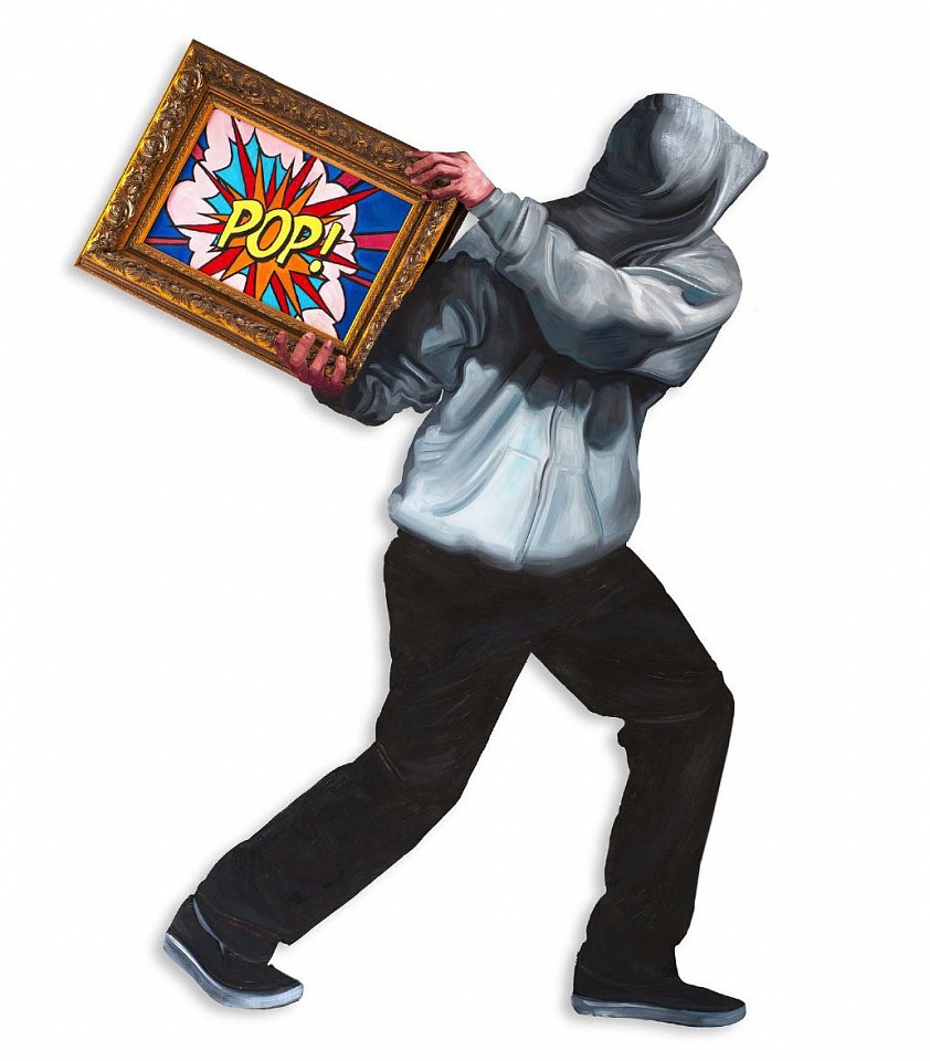 Hijack, Pop, 2023
Acrylic, Oil, and Spray Paint on Woodcut, 66 1/2 x 47 in.