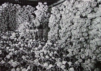Alfred Eisenstaedt -&nbsp;Alfred Eisenstaedt Chianti Flasks in the Storeroom of the Bottling Plant of Barone Ricasoli Vineyards at Brolio, Near Siena, Italy