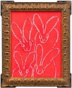 Hunt Slonem, 4 Red Rovers
2026, Original Oil on Wood