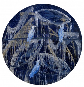 Hunt Slonem -&nbsp;Hunt Slonem Whisper Tondo Monsoon