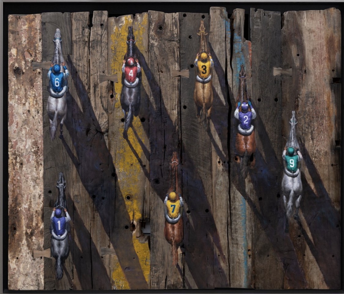 Hijack, On Track, 2026
Oil on Wood, 44 x 50 in.